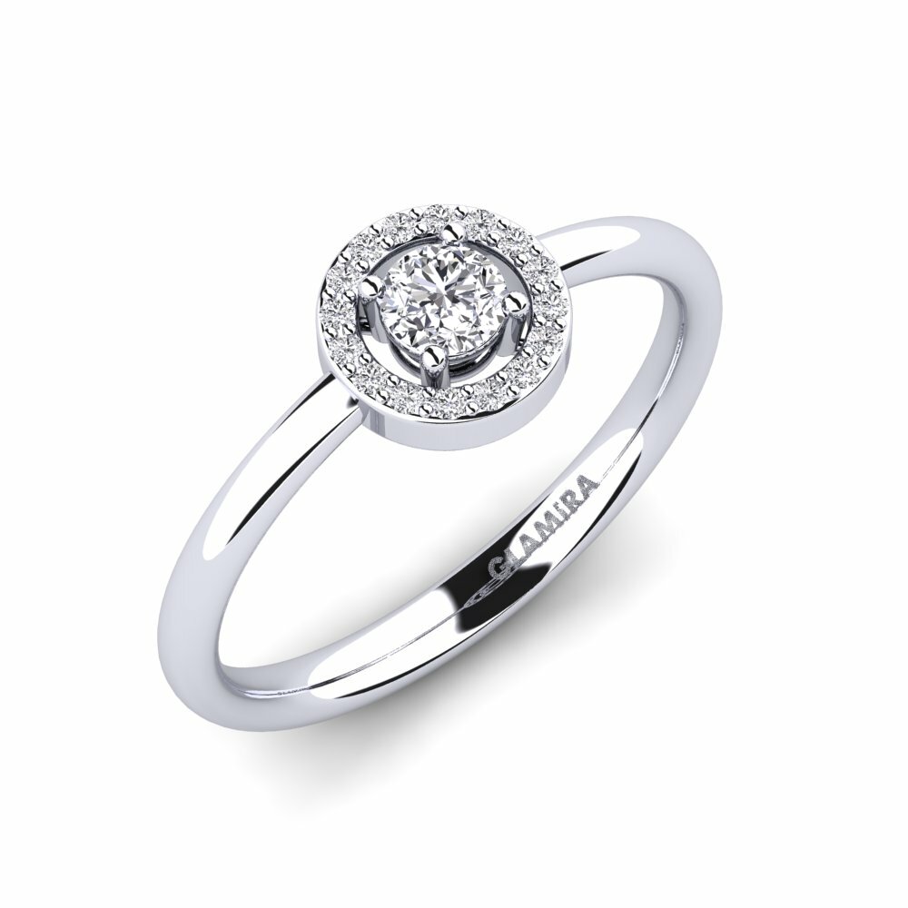 Halo Engagement Rings GLAMIRA Grindle 585 White Gold Diamond