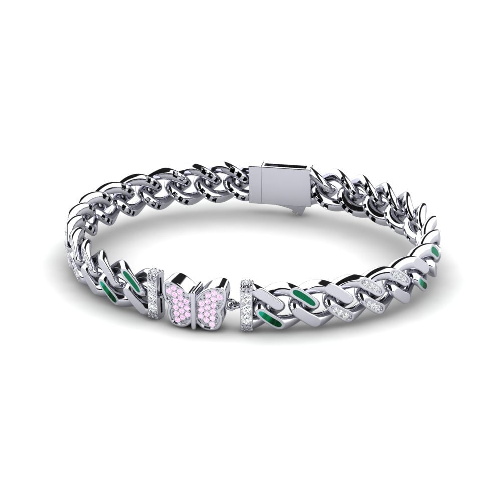 Round Pink Sapphire Women's Bracelet Grintellor