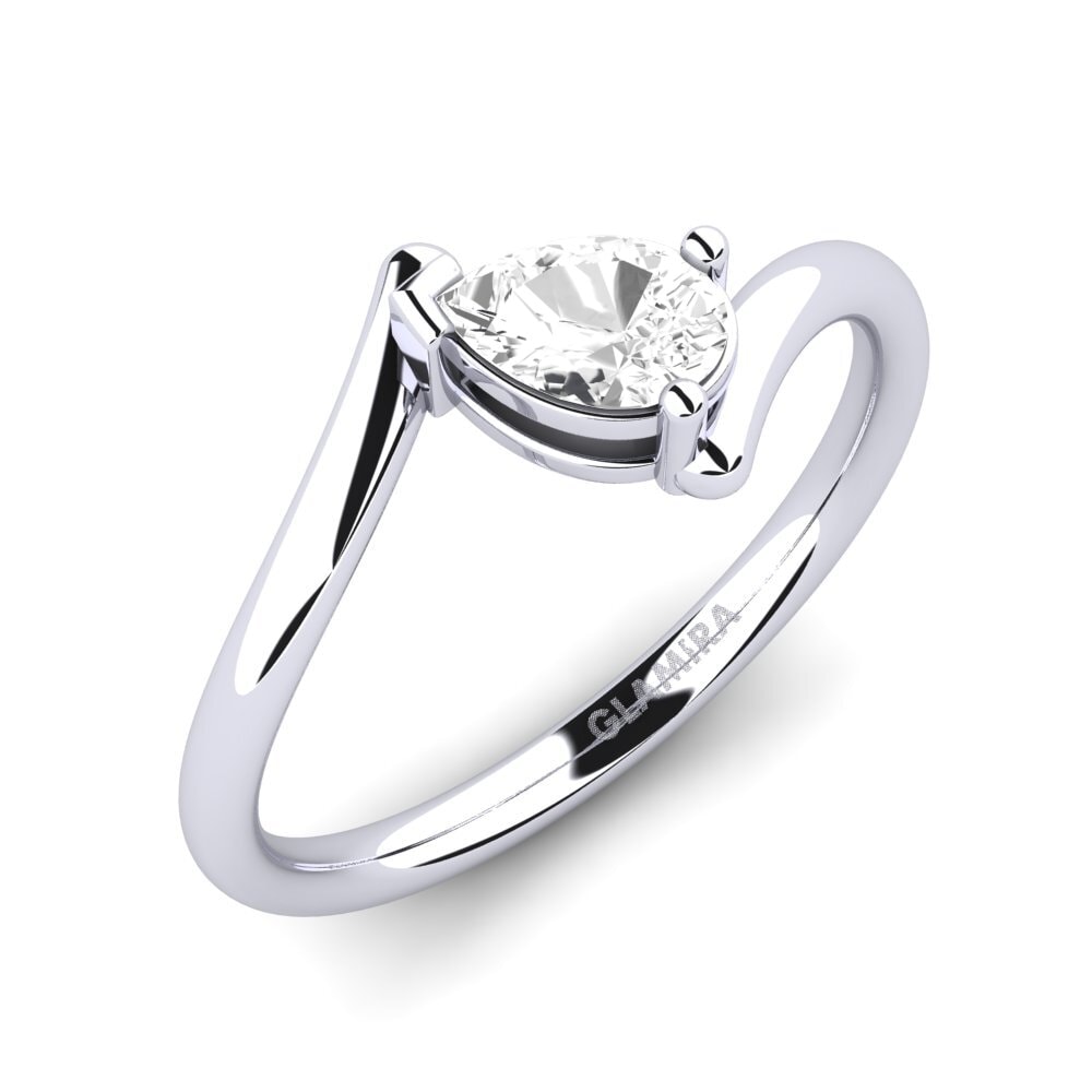 White sapphire Engagement Ring Gris