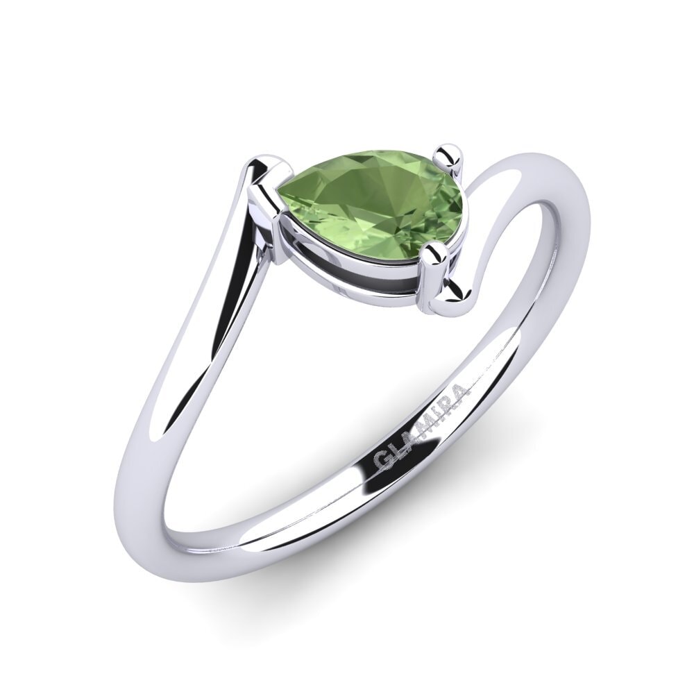 Green Sapphire Engagement Ring Gris
