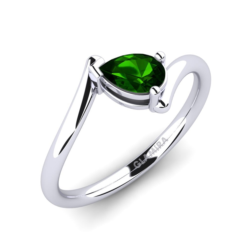 Green Tourmaline Engagement Ring Gris