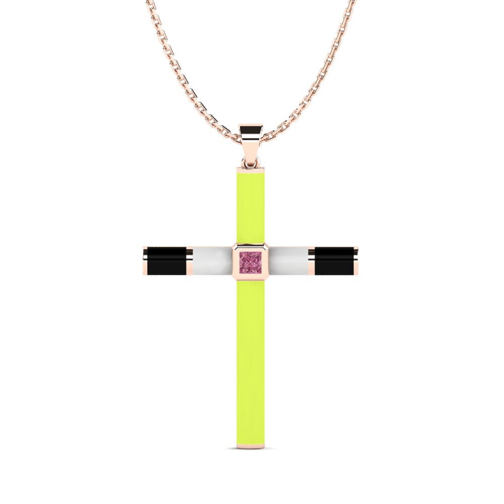 Vàng Hồng 9K Đá Rhodolite Mặt dây chuyền nữ Gron