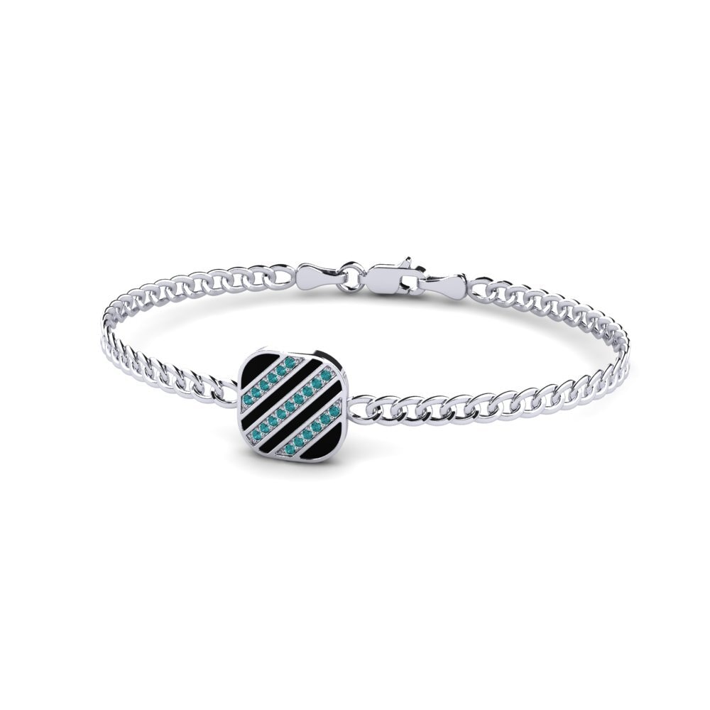 950 Palladium Blue Diamond Men's Bracelet Grumpig
