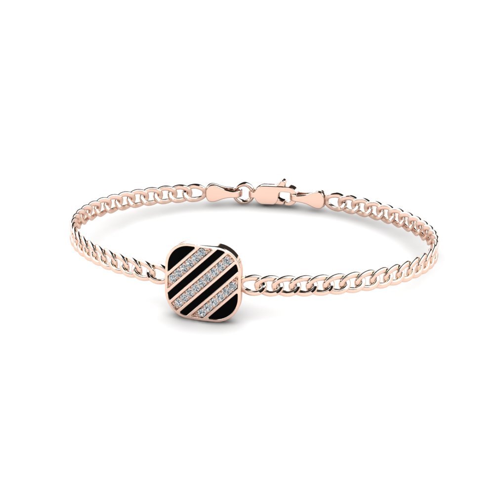 18ct Rose Gold Zirconia Men's Bracelet Grumpig