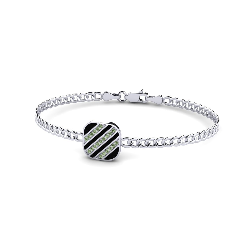 950 Palladium Green Diamond Men's Bracelet Grumpig