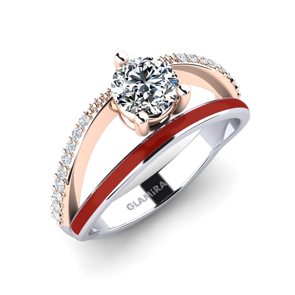 14ct White & Rose Gold Ring Gryn