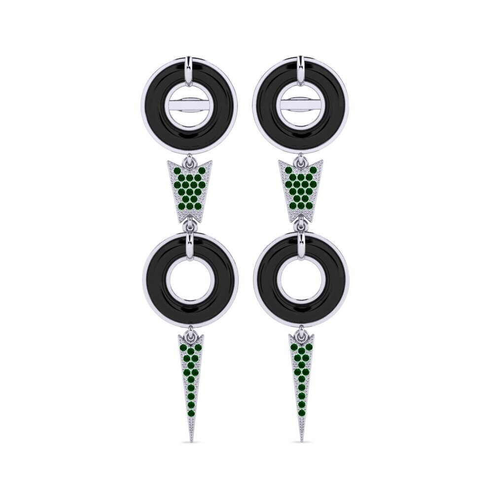 950 Platinum Green Zirconia Women's Earring Gualtieri