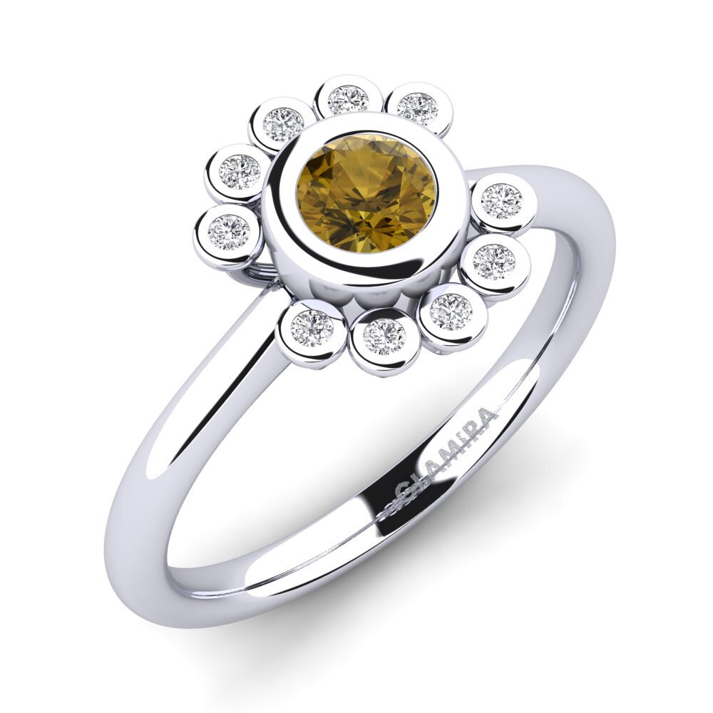 Brown Zircon Engagement Ring Guava