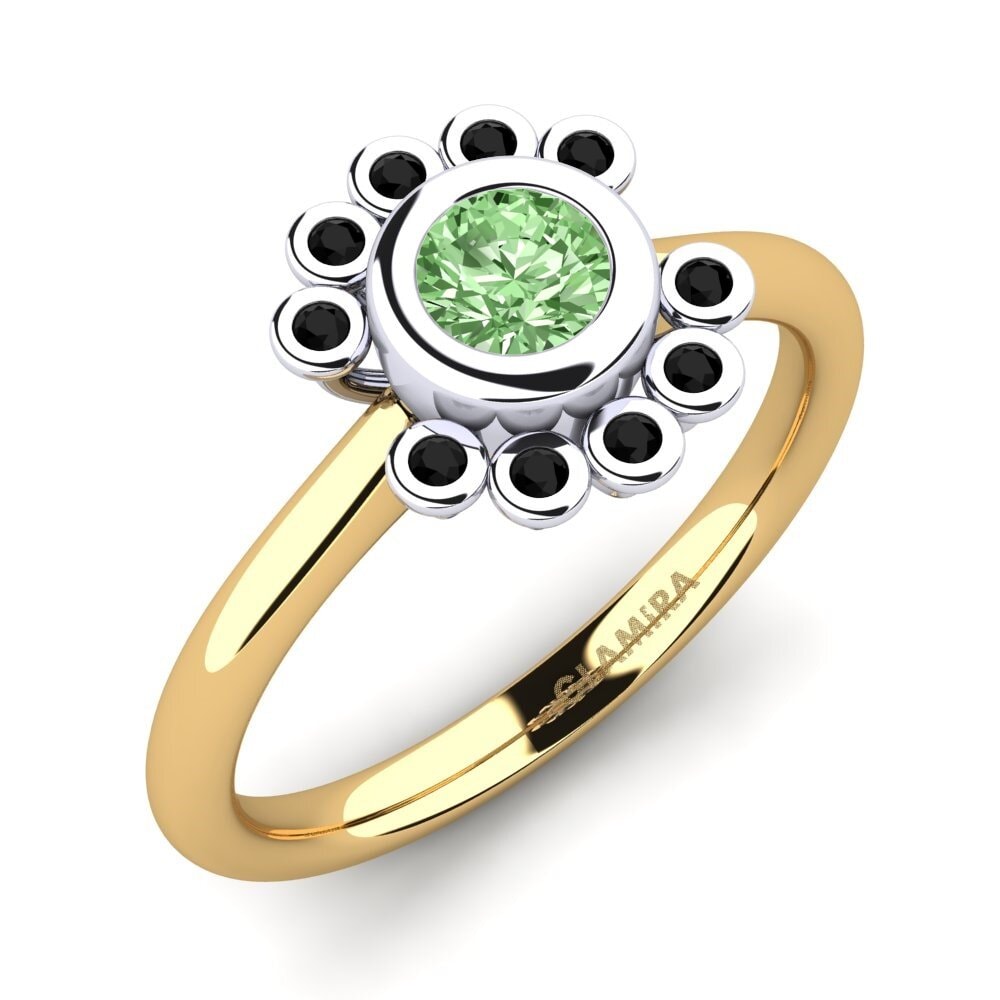 14k Oro Amarillo/Blanco Anillo de compromiso Guava