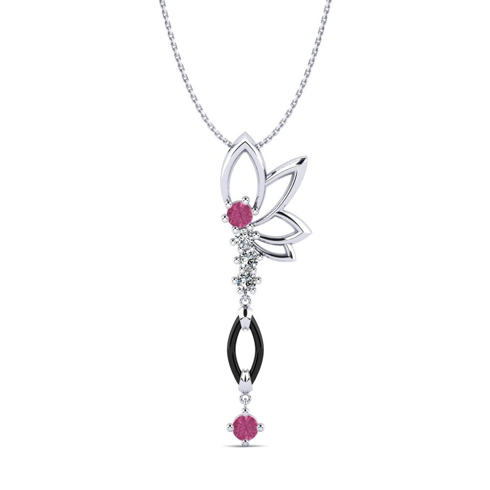 950 Platinum Pink Tourmaline Women's Pendant Gudina