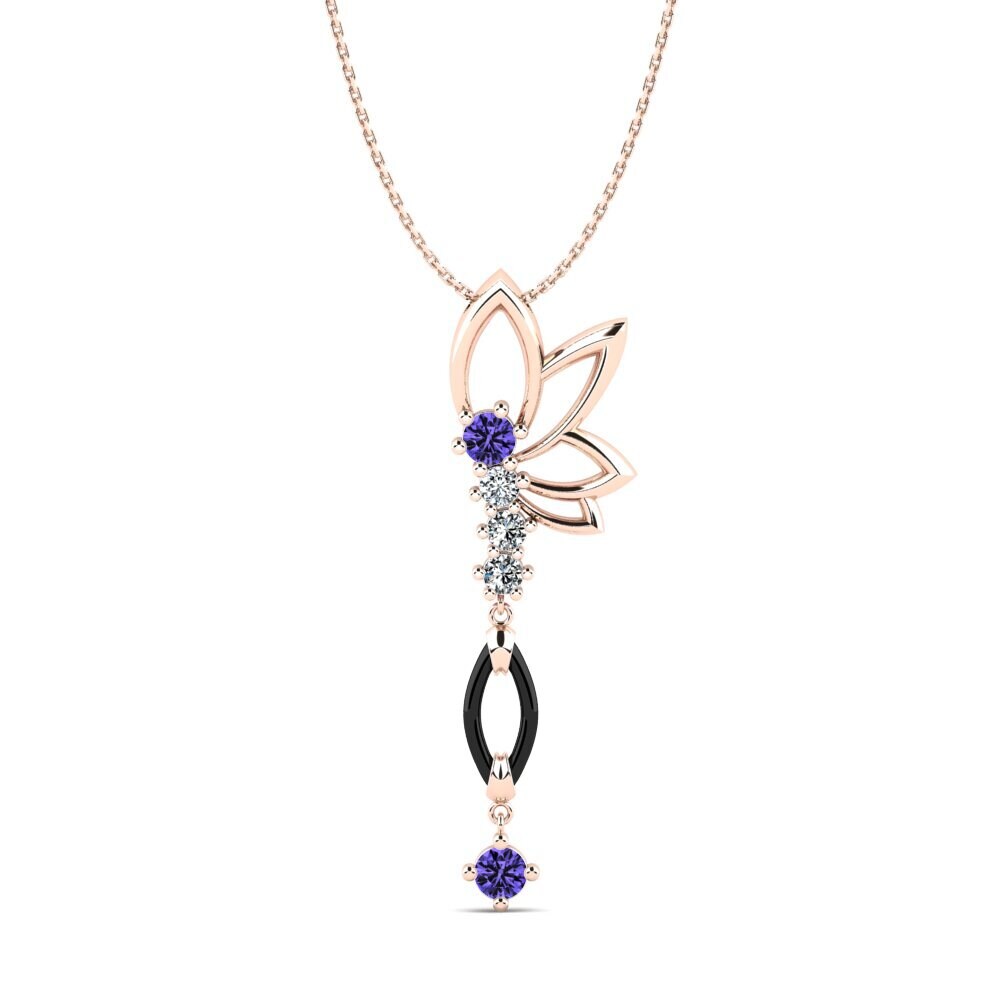 9ct Rose Gold Tanzanite Women's Pendant Gudina