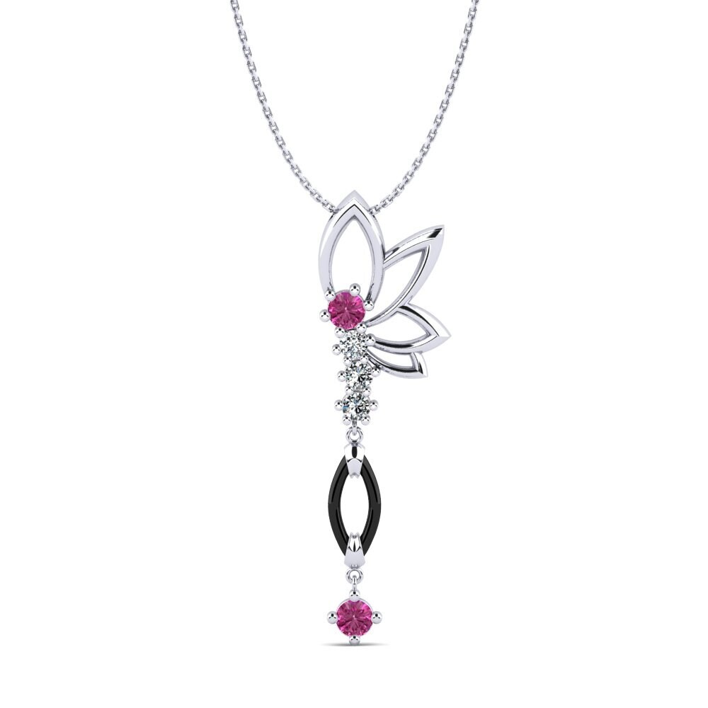 950 Platinum Pink Topaz Women's Pendant Gudina