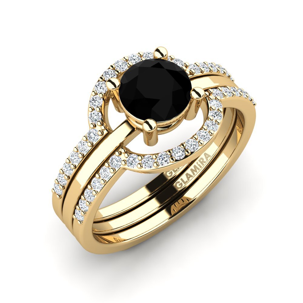 Black Sapphire Ring Gugarw - SET