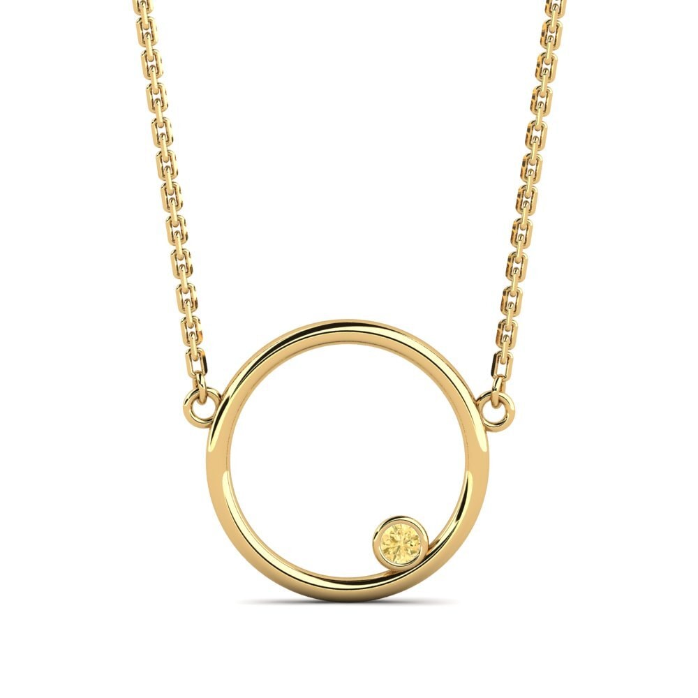 Gele Diamant Ketting Guile