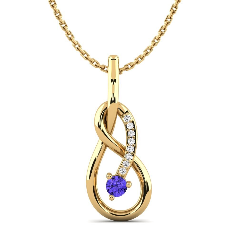 Gelbgold 585 Tansanit Damen anhänger Gulya