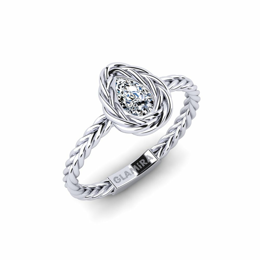14k White Gold Zirconia Pinky Ring Gunes