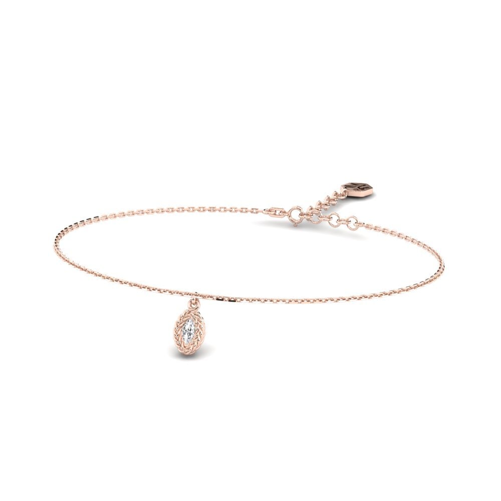 Or rose 14k Diamant Bracelet pour femme Gunhilda