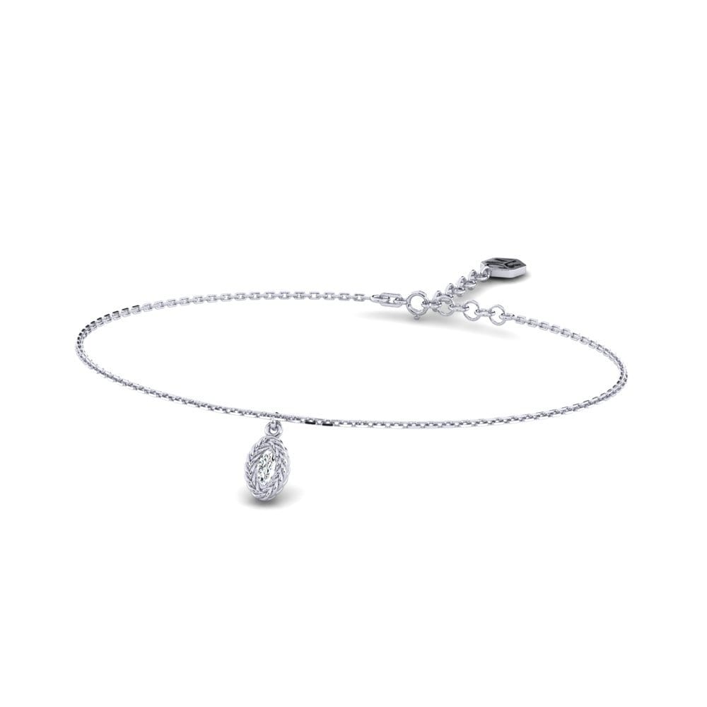 Palladium 950 Zircone Bracelet pour femme Gunhilda