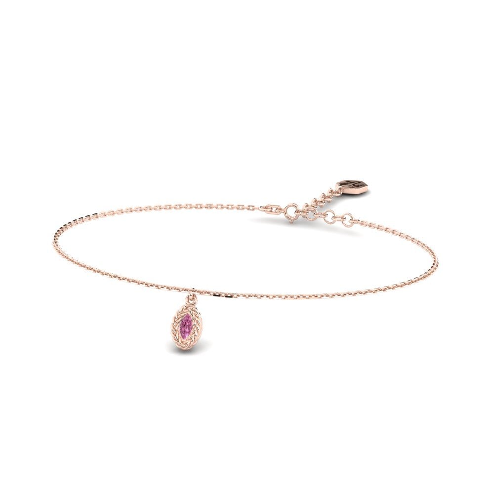 Or rose 14k Grenat de Rhodolite Bracelet pour femme Gunhilda