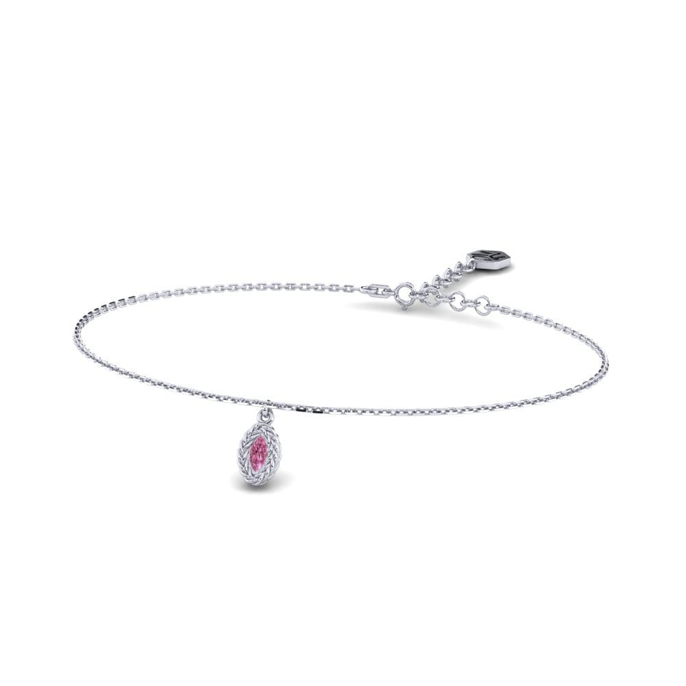 Palladium 950 Grenat de Rhodolite Bracelet pour femme Gunhilda