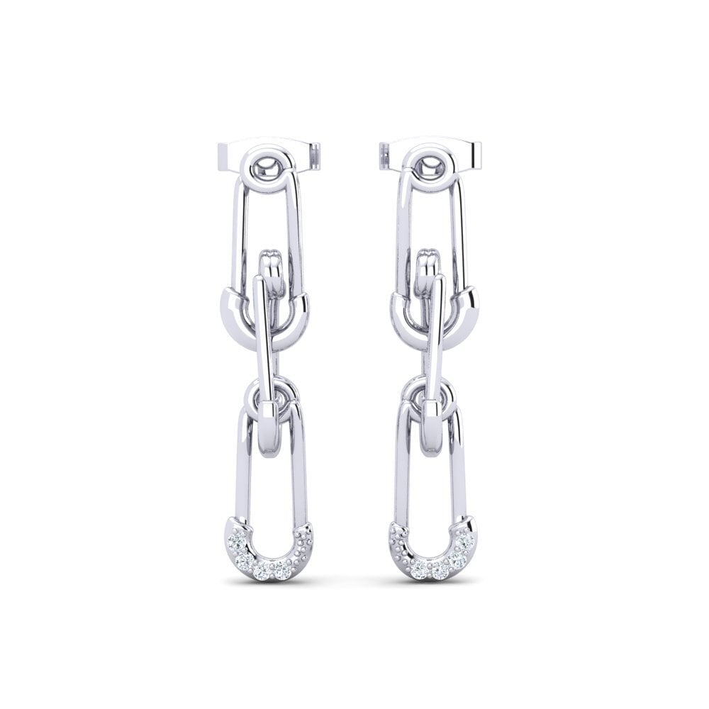 Boucles D'oreilles Pendantes Playboy - Argenté, Acier Inoxydable, Neuves Avec étiquettes