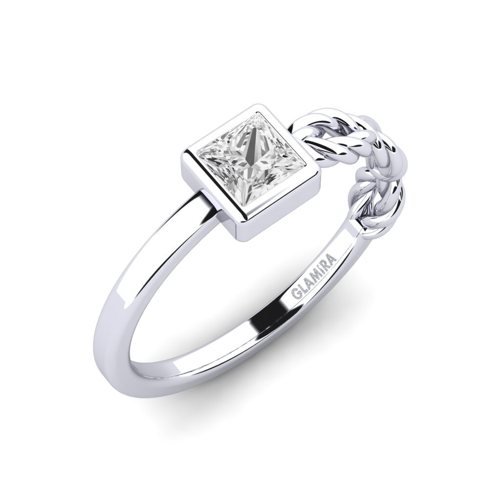 Princess White sapphire Engagement Ring Guulyo