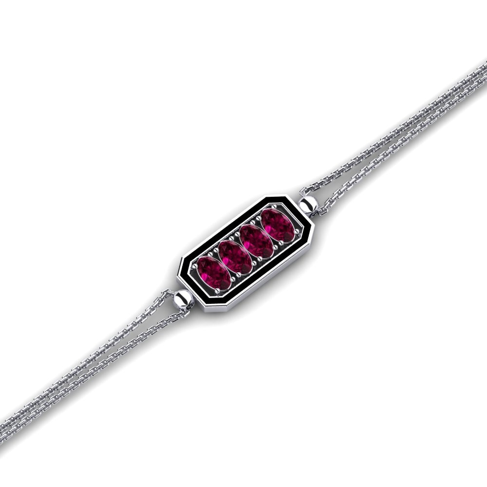 Oval Rhodolite Garnet Women's Bracelet Guyon