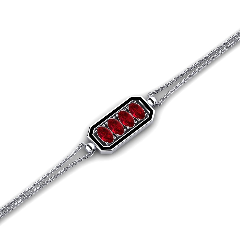 Oval Red Zirconia Women's Bracelet Guyon