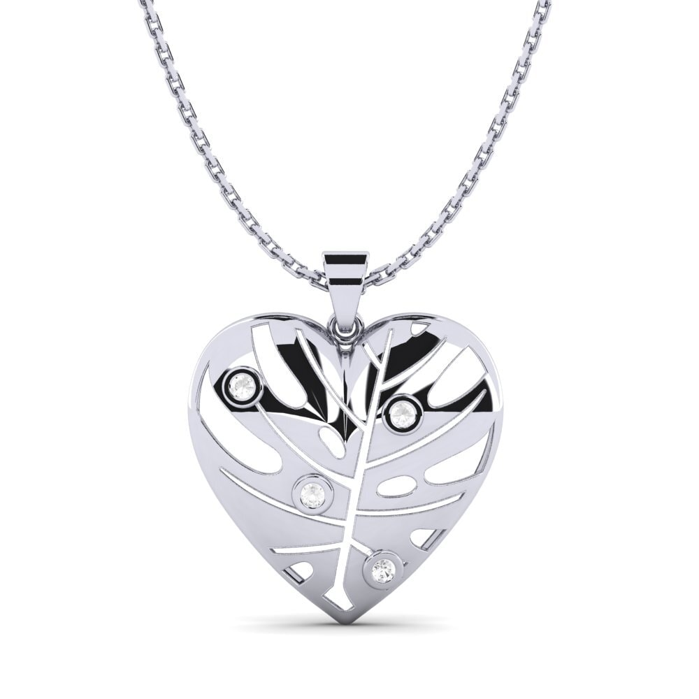 Plata 925 Zafiro blanco Colgante de Mujer Guzman