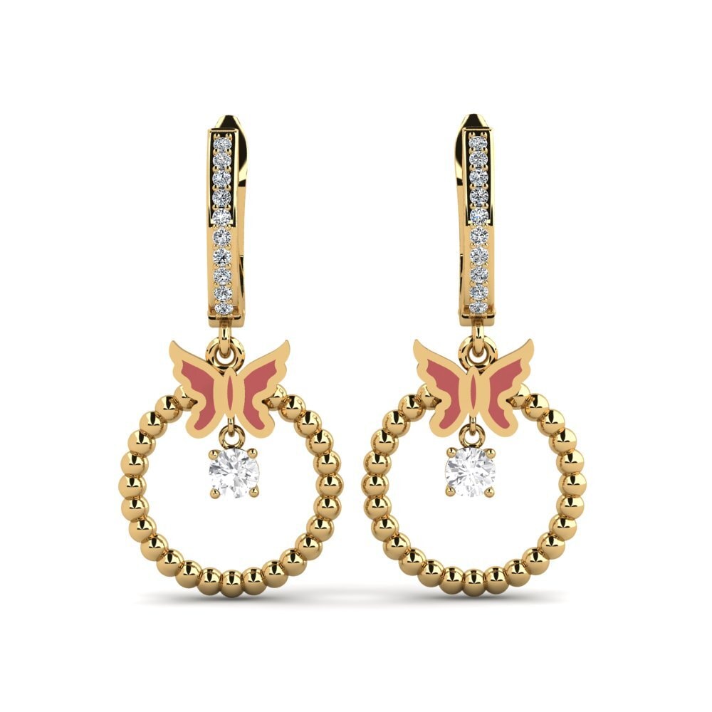 Pendientes Zafiro blanco Gotas y cuelgan