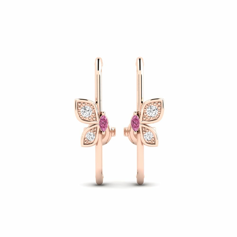 14k Rose Gold Rhodolite Garnet Women's Earring Gvenia