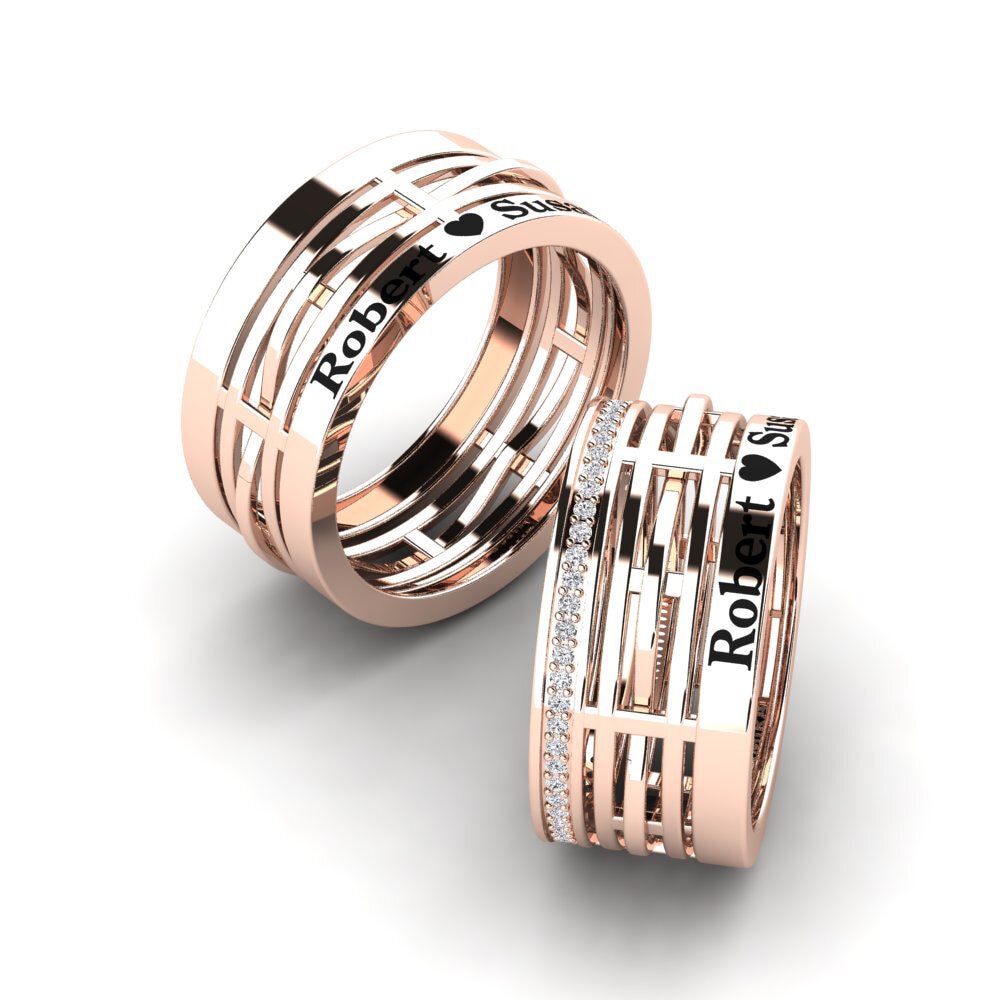 Or rose 14k Diamant Bague de Mariage Splendid Flirt