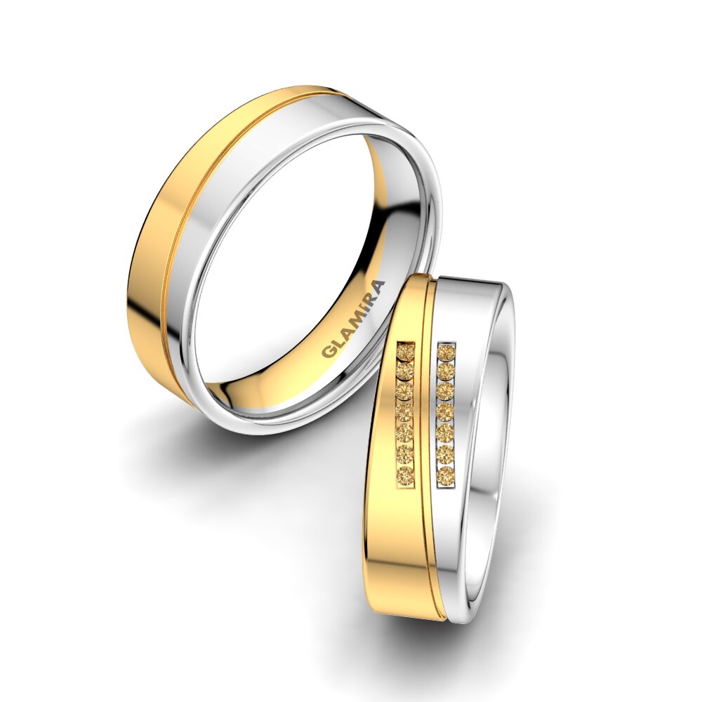 Diamante Marrón Anillo de boda Amazing Flow 6 mm
