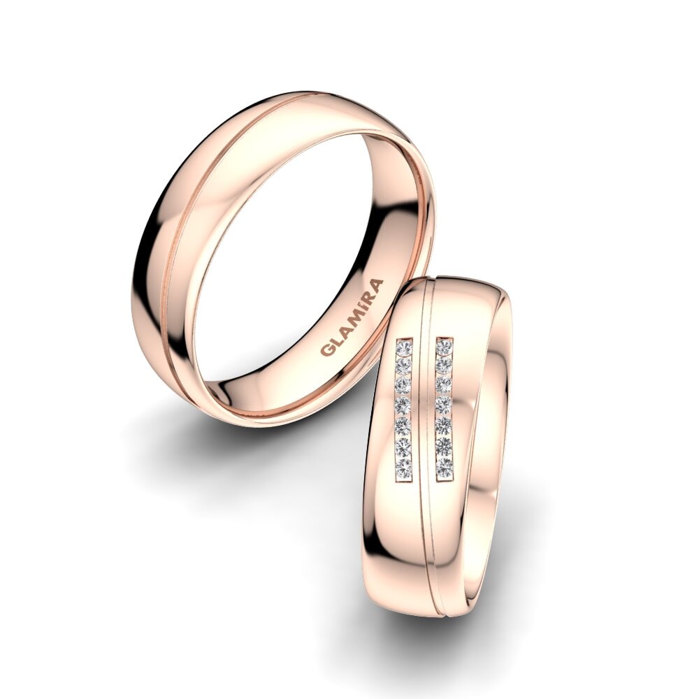Beyaz Safir Alyans Amazing Flow 6 mm