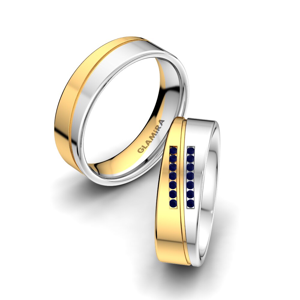 Sapphire Wedding Ring Amazing Flow 6 mm