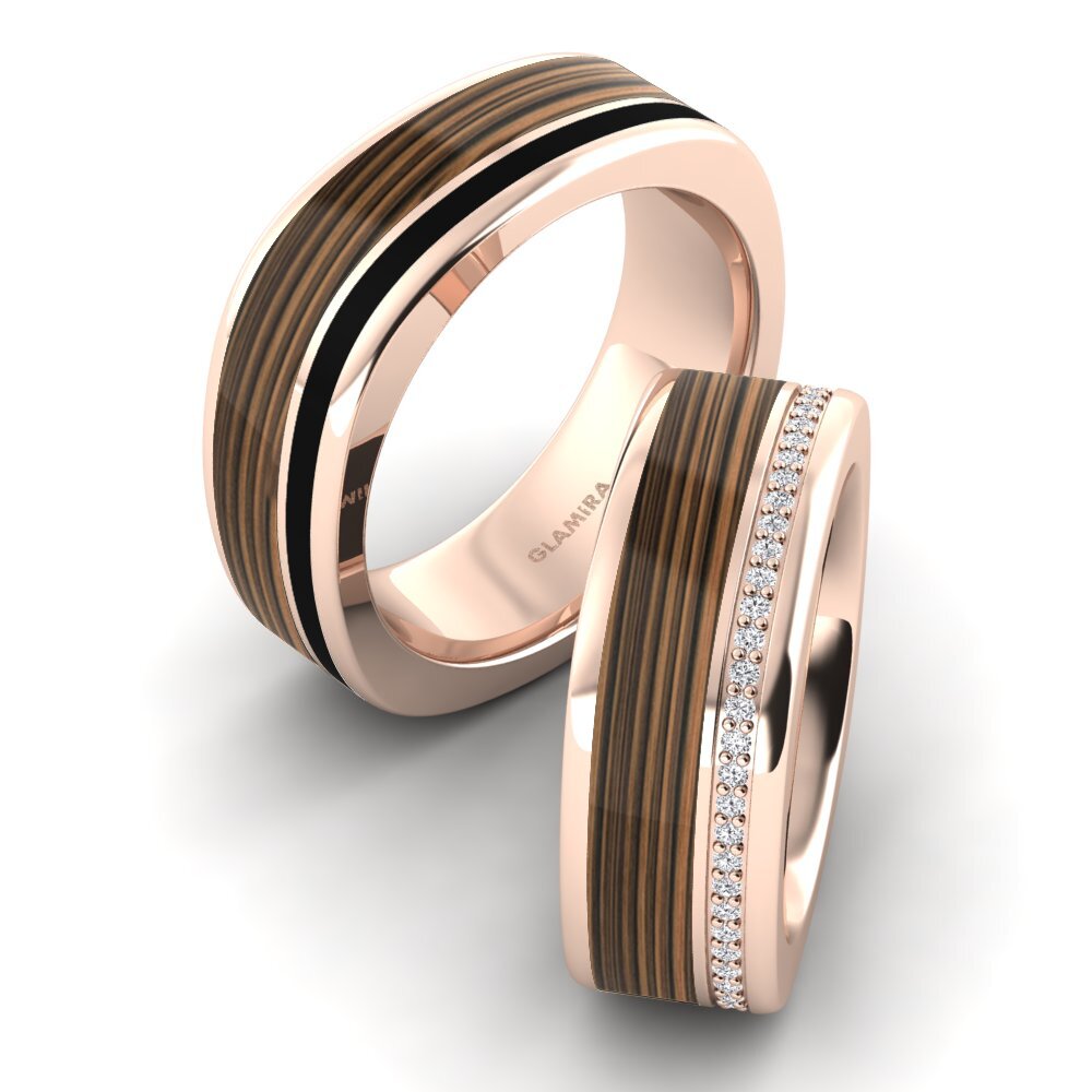 Or rose 14k Diamant Bague de Mariage Confident Choice 8 mm