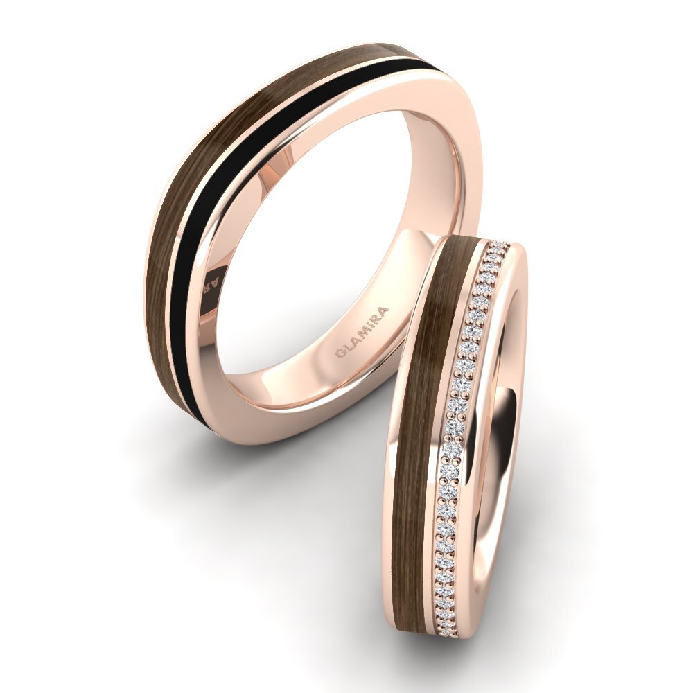 Or rose 14k Diamant Bague de Mariage Confident Choice 5 mm