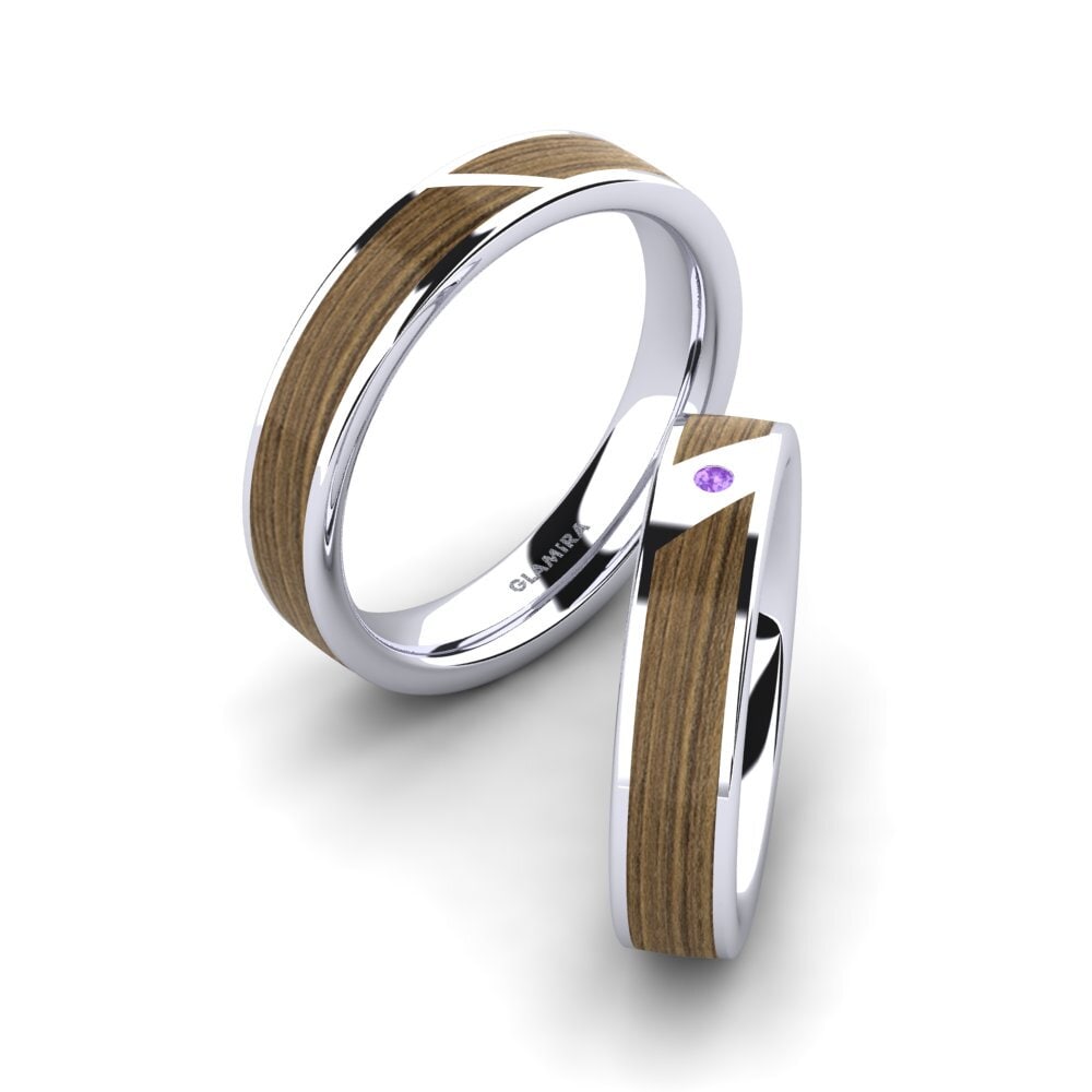 Amethyst Wedding Ring Confident Couple 5 mm