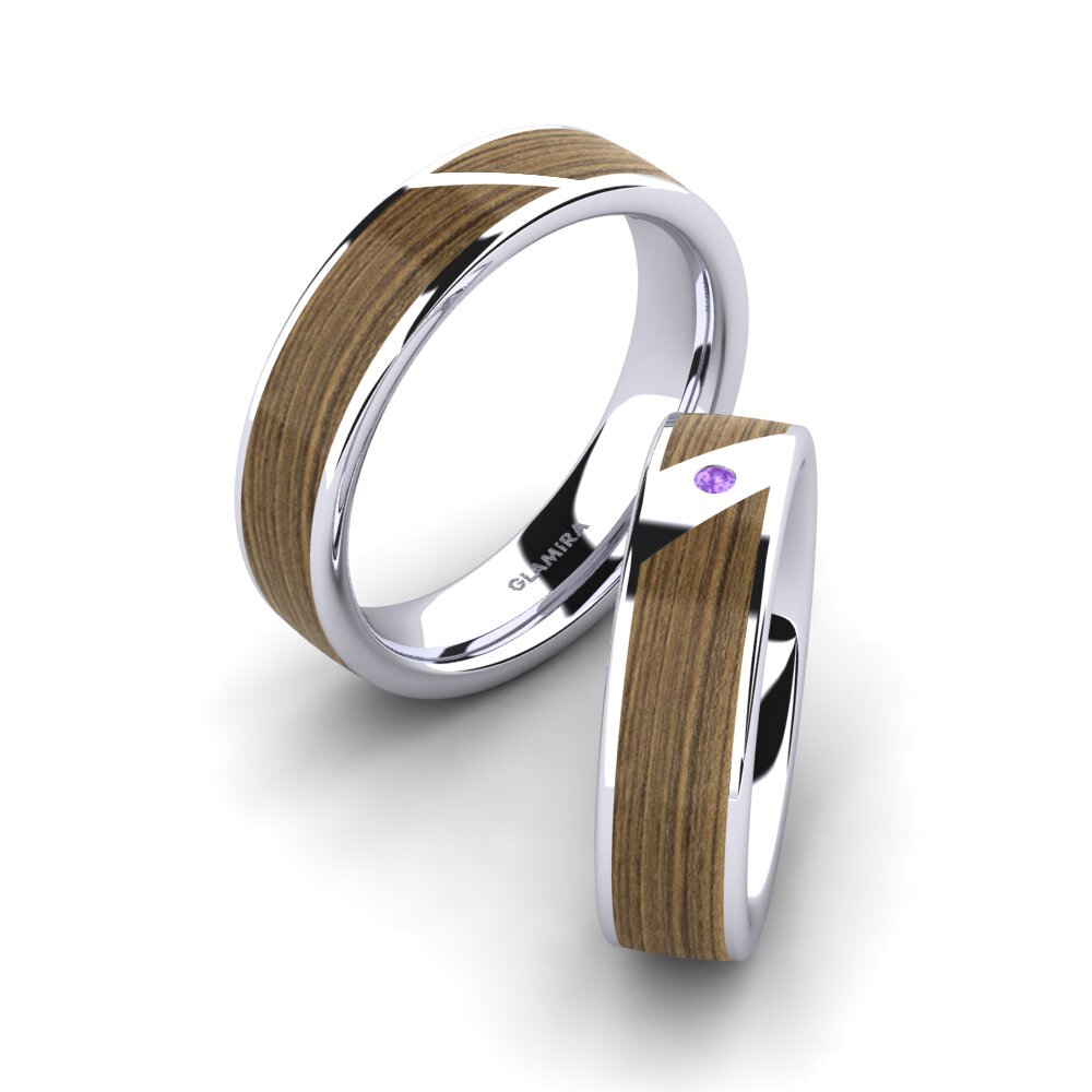 Amethyst Wedding Ring Confident Couple 6 mm
