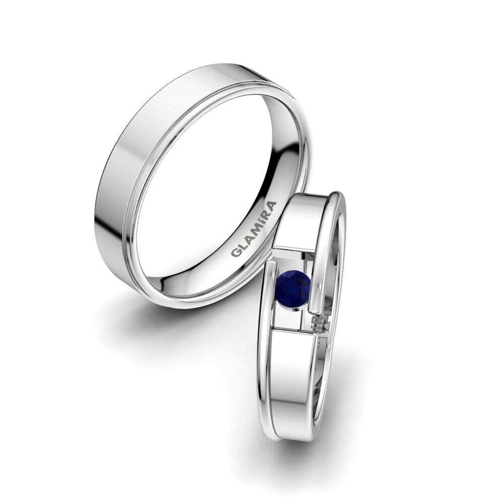 Sapphire Wedding Ring Glittering Beauty 5 mm