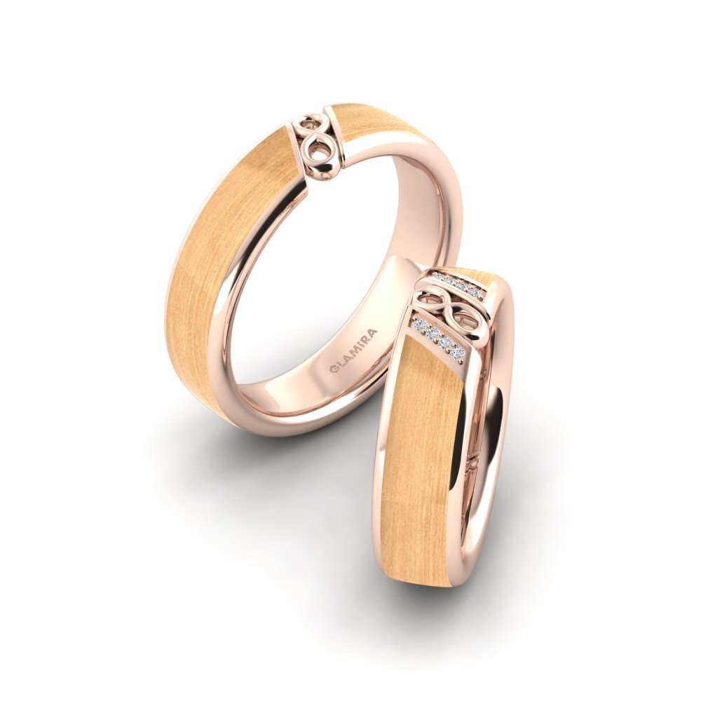 Or rose 14k Diamant Bague de Mariage Confident Earth 6 mm