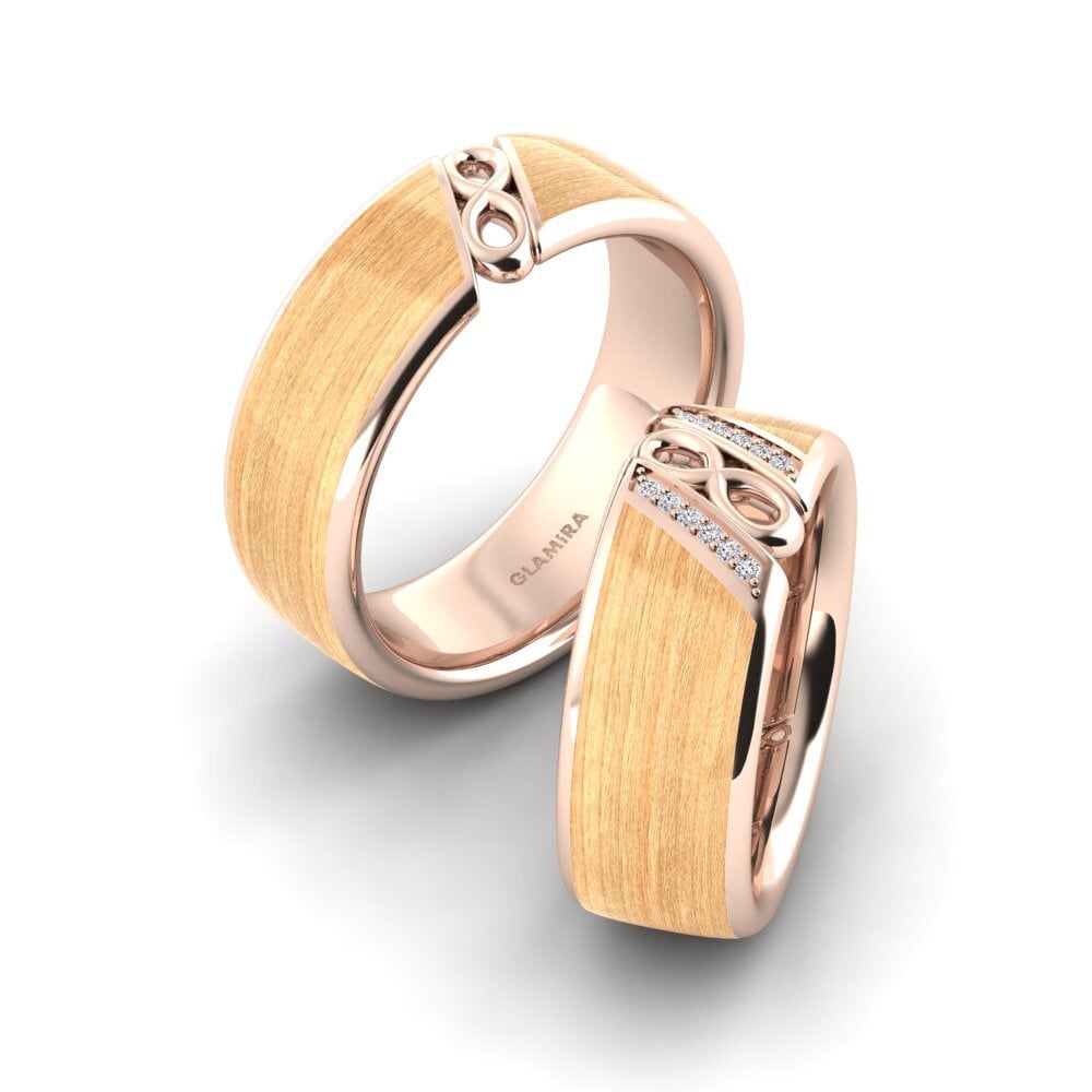 Or rose 14k Diamant Bague de Mariage Confident Earth 8 mm