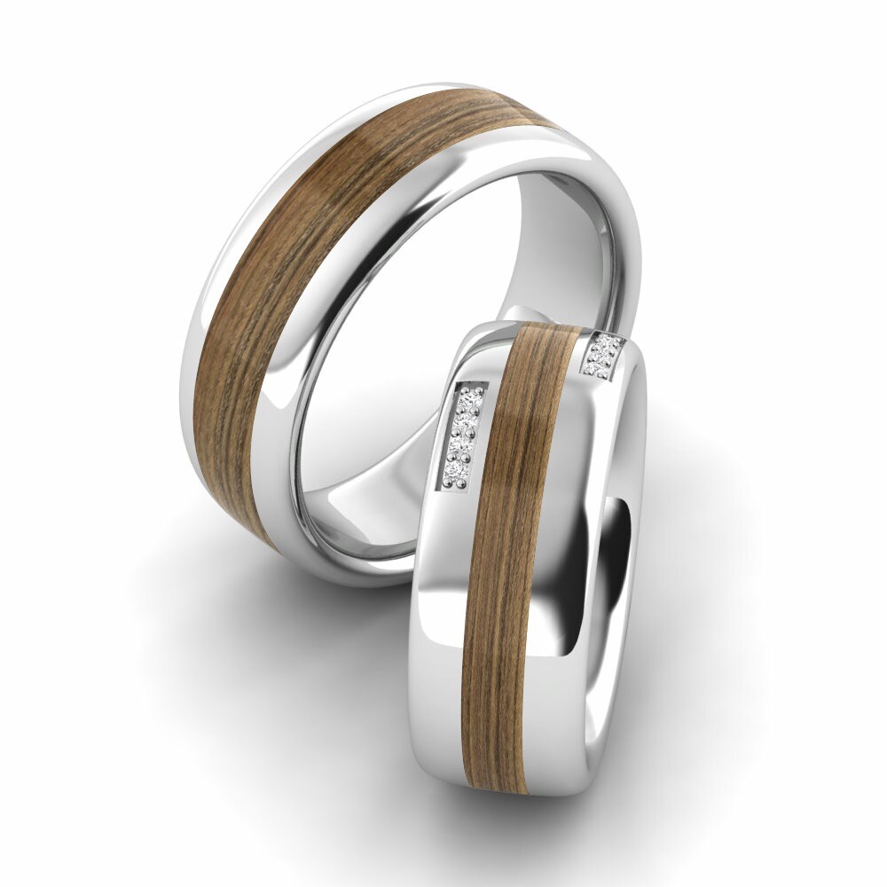 White sapphire Wedding Ring Confident Fantasy 8 mm