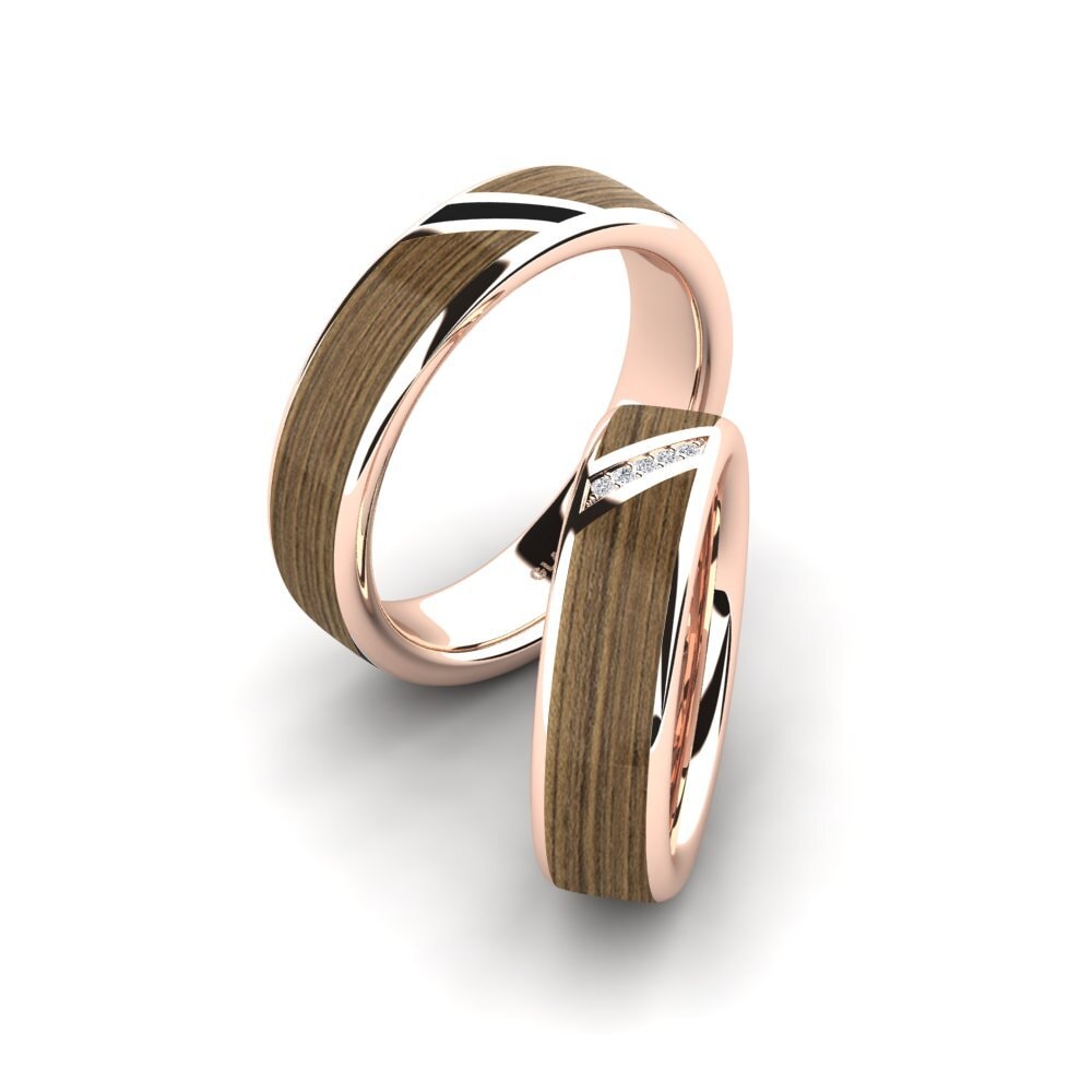 Or rose 14k Diamant Bague de Mariage Confident Gift 6 mm