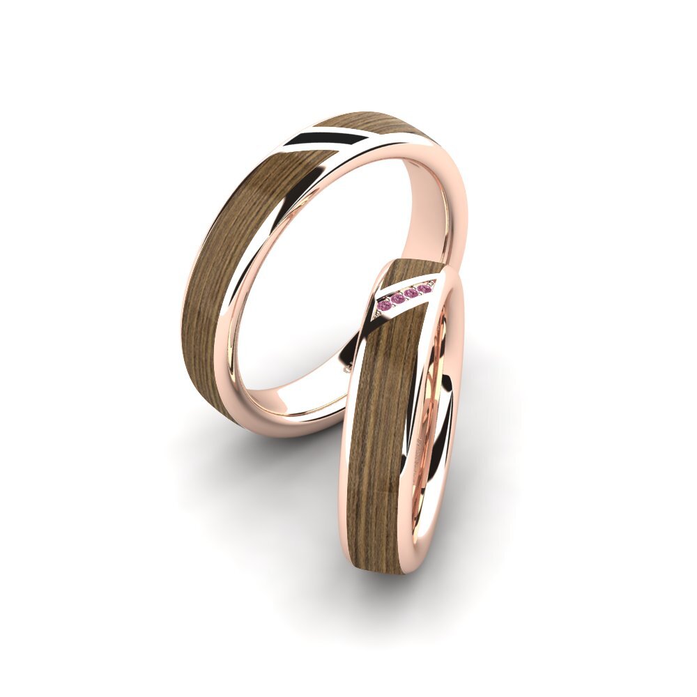9k Oro Rosa Granate Rhodolite Anillo de boda Confident Gift 5 mm