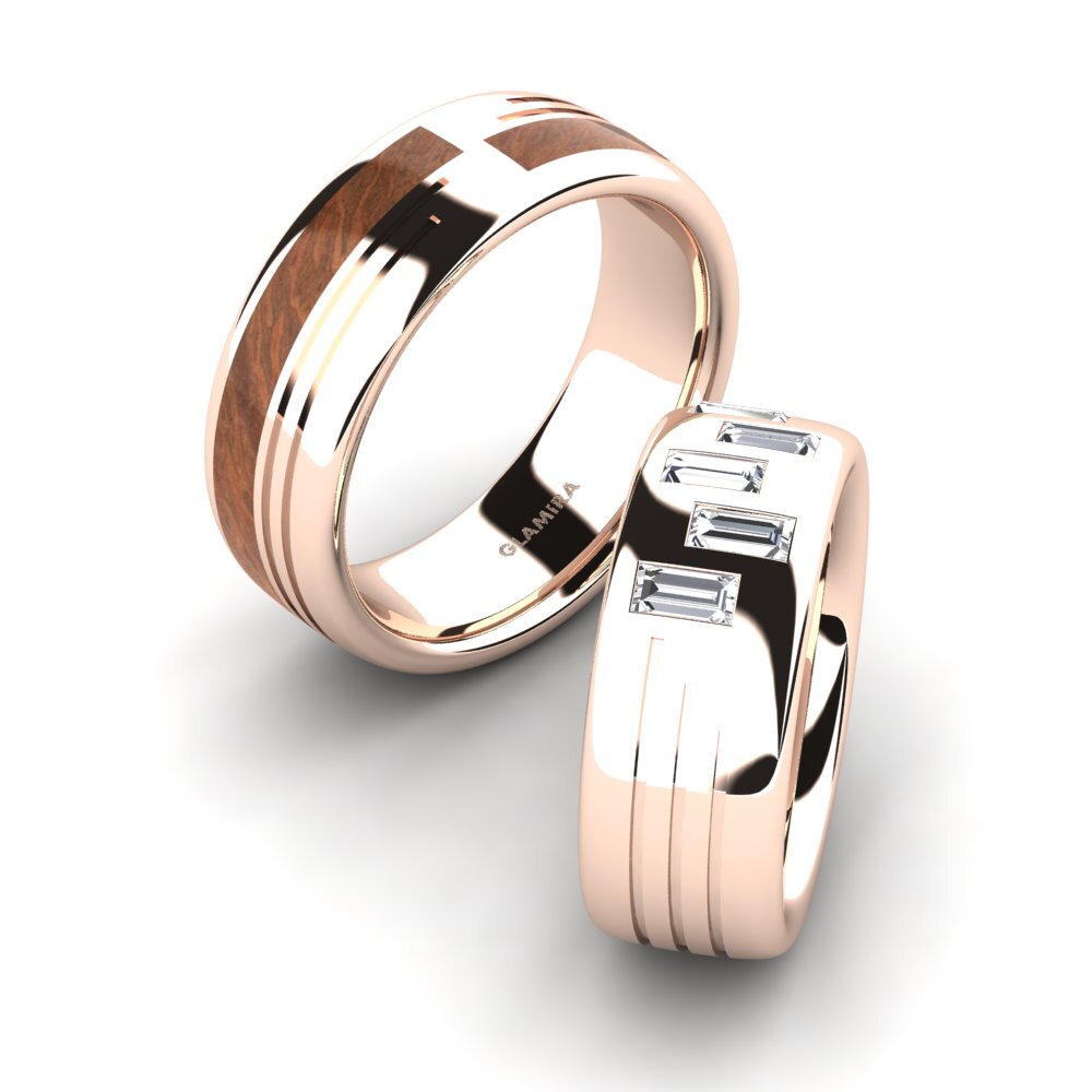 Or rose 14k Diamant Bague de Mariage Confident Glory 8 mm