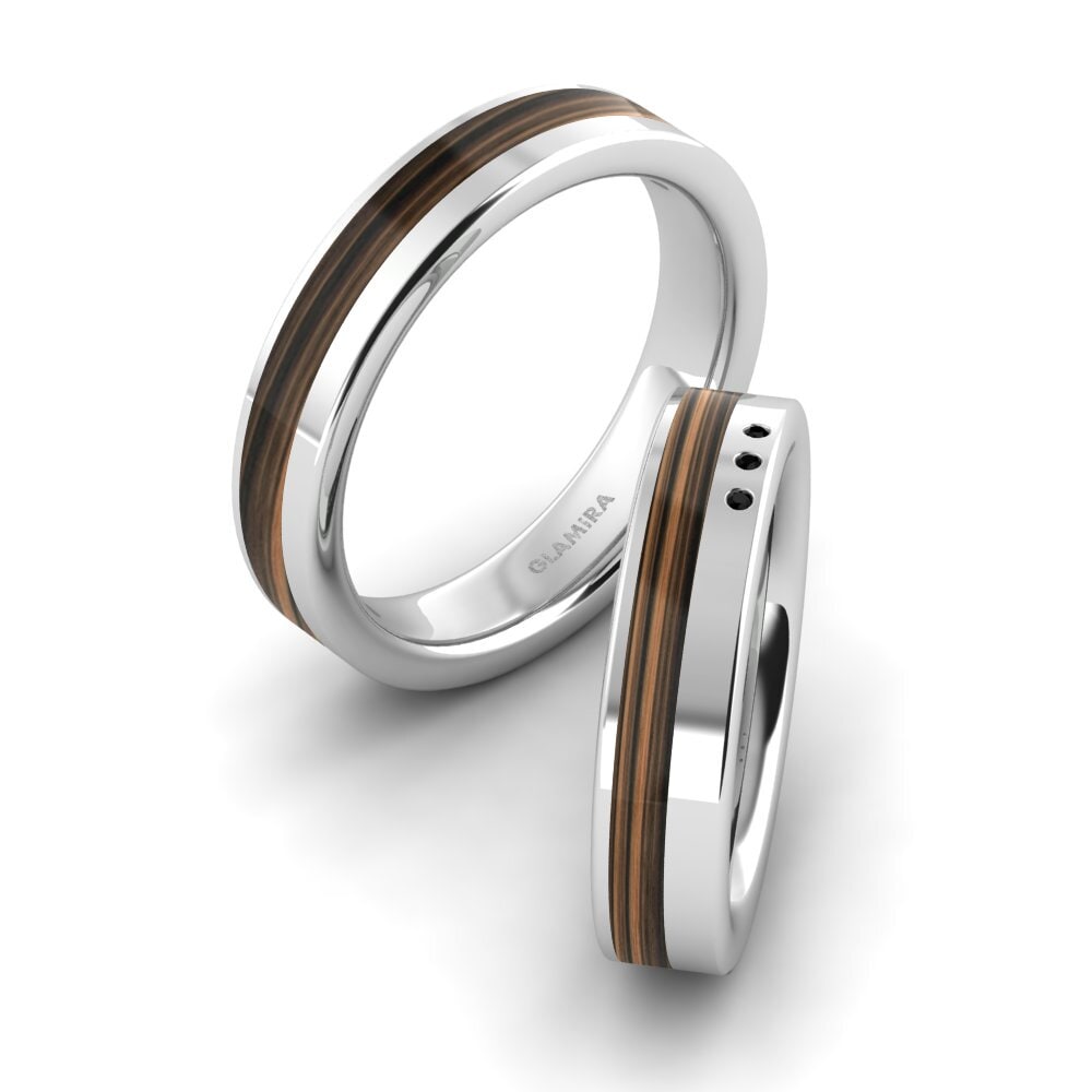 Zafiro negro Anillo de boda Confident Glow 5 mm