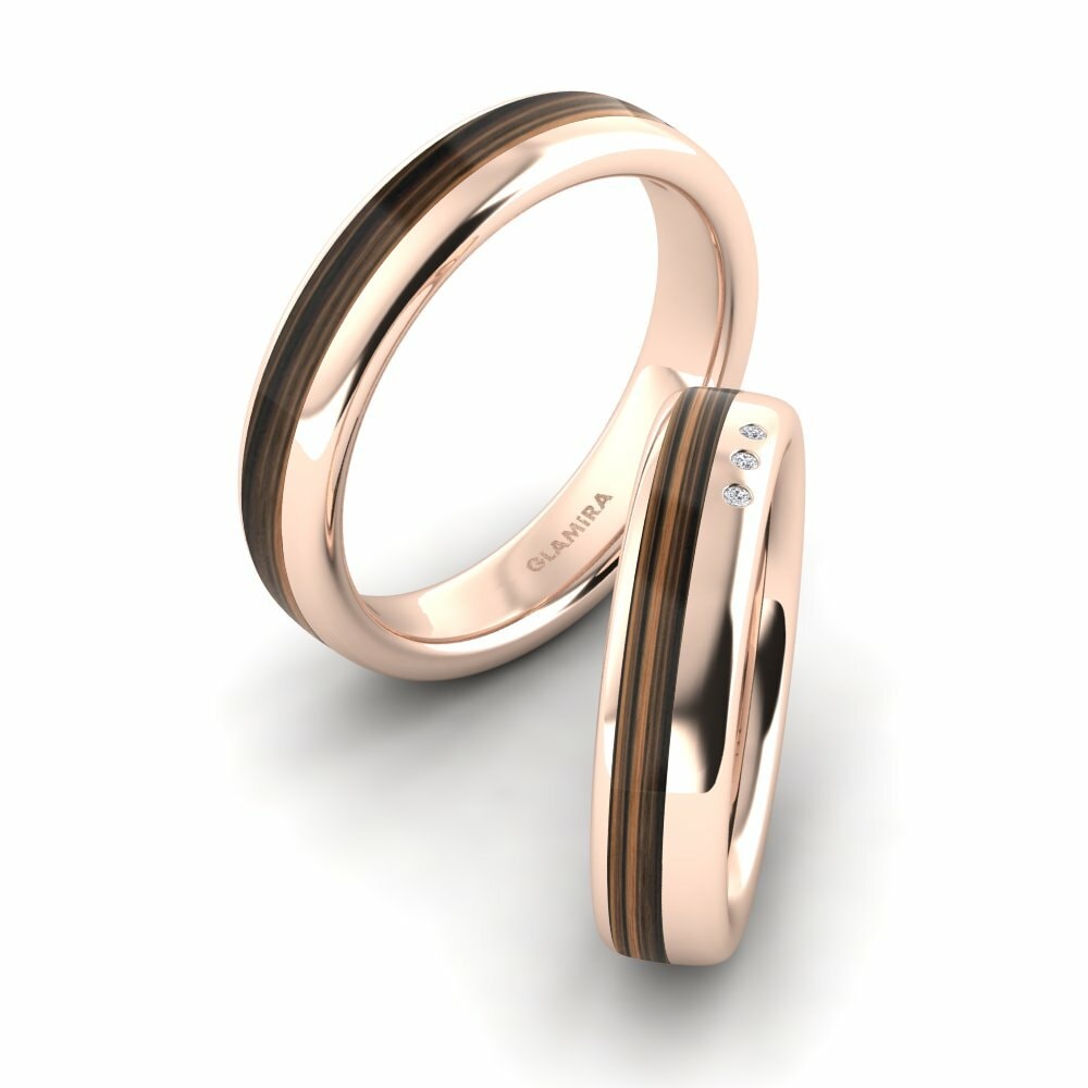 Or rose 14k Diamant Bague de Mariage Confident Glow 5 mm