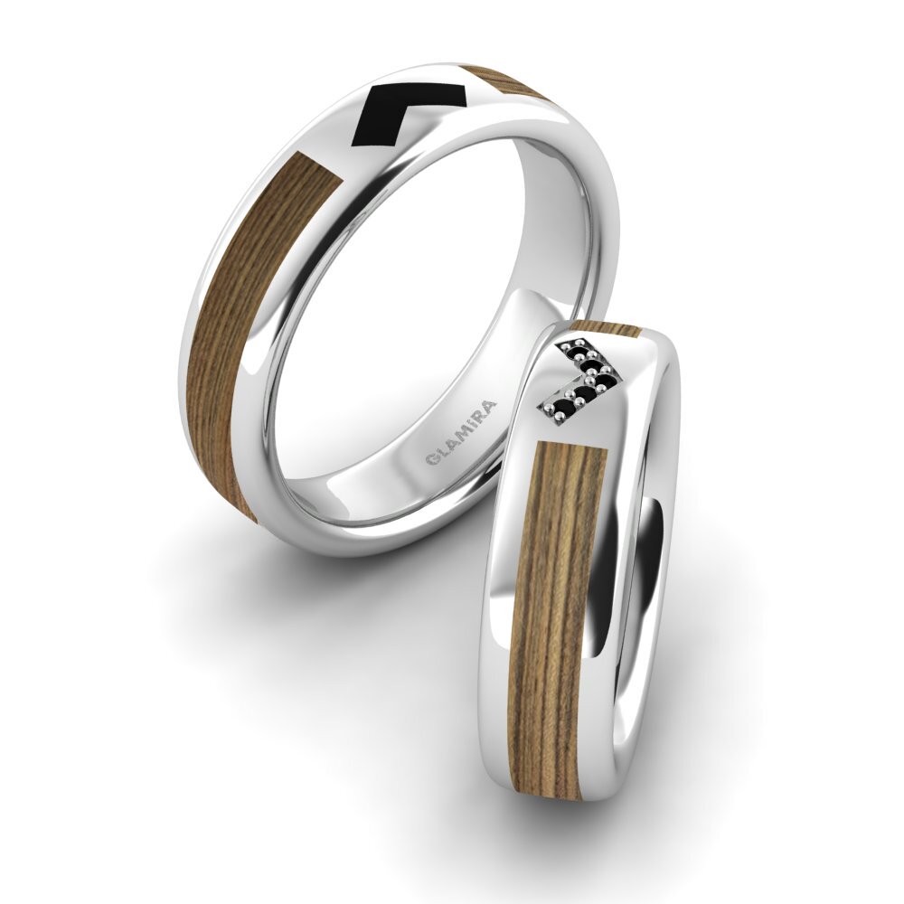 Ónix Negro Anillo de boda Confident Heart 6 mm