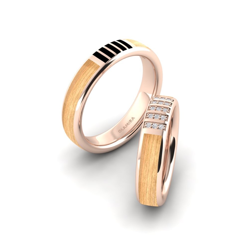 Or rose 14k Diamant Bague de Mariage Confident Impulse 5 mm